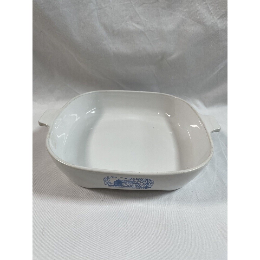 Vintage Corning Ware Amana Browning Skillet Blue Colonial House No Lid 9.5”